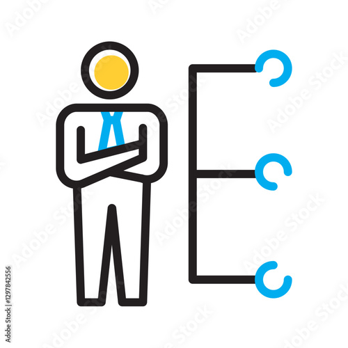 Vector multi color icon for Ramification