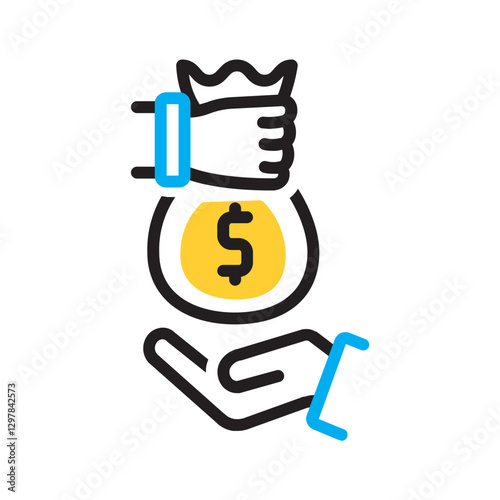 Vector multi color icon for Borrower