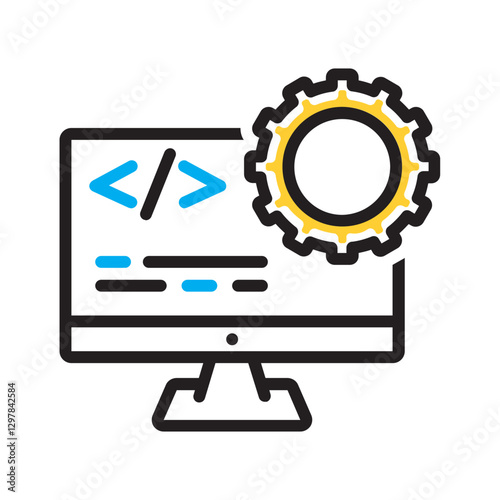 Vector multi color icon for Backend system