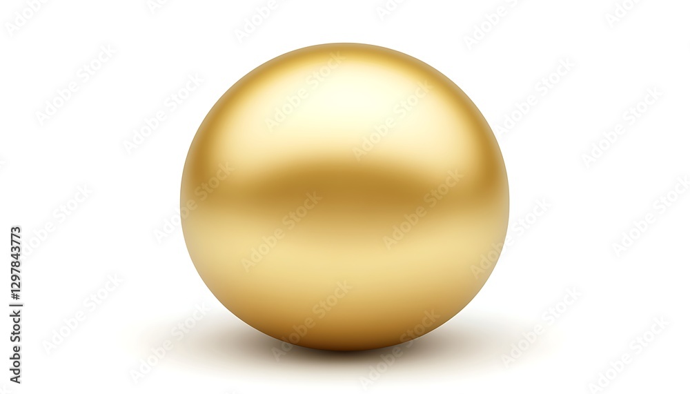 Golden sphere, isolated, white background, wealth