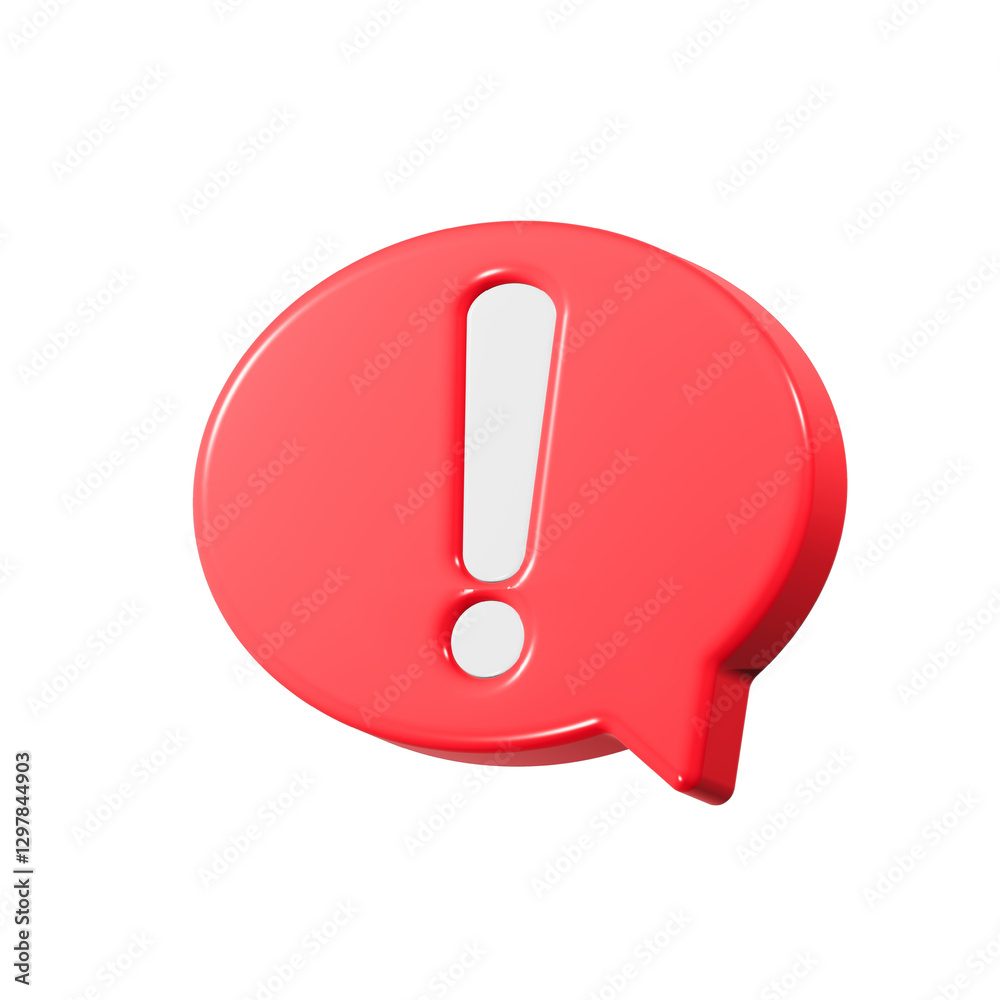 excalmation symbol, danger icon 3d red color excalmation symbol, danger icon 3d red color