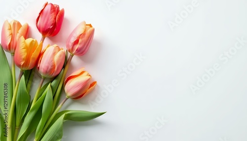 Wallpaper Mural Tulips_on_White-Background_Floral_Spring_Flowers_Bouquet_Copy_Space Torontodigital.ca