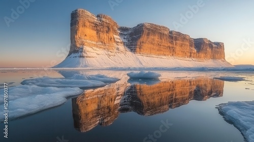 Breathtaking Arctic Ice Formations at Sunrise