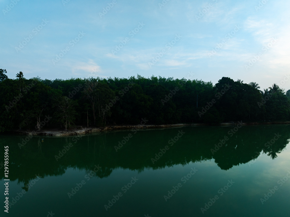 Fototapeta premium Landscape nature view in the morning,Beautiful sky environment background