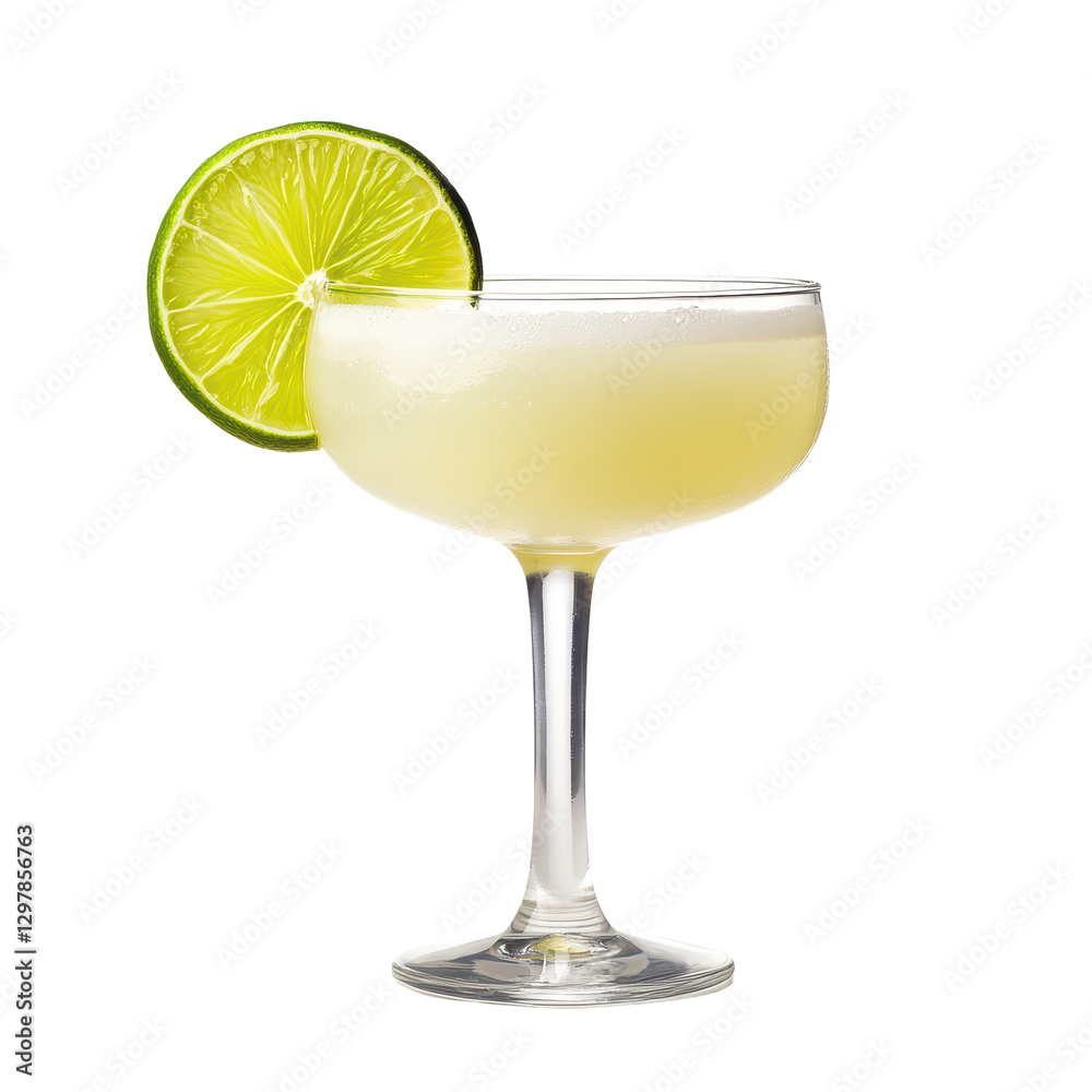 Refreshing cocktail served in a classic glass, vibrant lime wedge garnish, perfect for summer gatherings and celebrations. Isolated on white background or PNG Refreshing cocktail served in a classic glass, vibrant lime wedge garnish, perfect for summer gatherings and celebrations. Isolated on white background or PNG