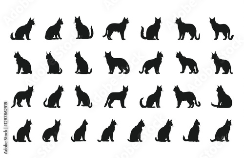 Lynx Cat SVG Silhouette Clipart Bundle