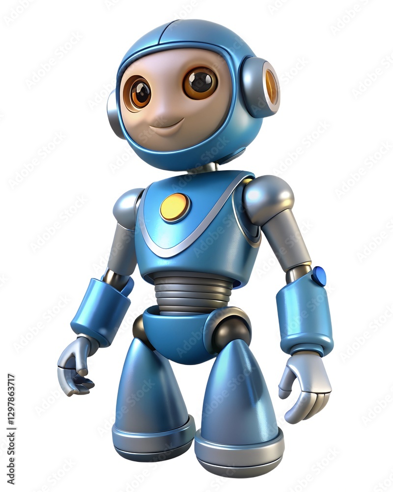 Robot 3D render icon isolated on white background Robot 3D render icon isolated on white background
