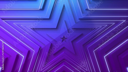 ABSTRACT BACKGROUND 3D PURPLE AND BLUE STARS SIMPLE WAVE ANIMATION LOOP