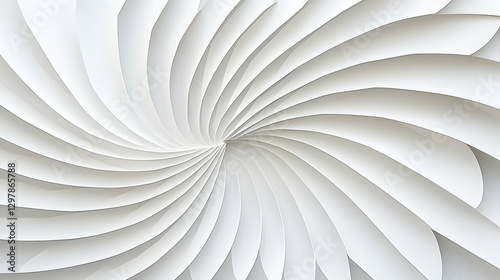 Abstract White Spiral Design with Geometric Pattern and Modern Background