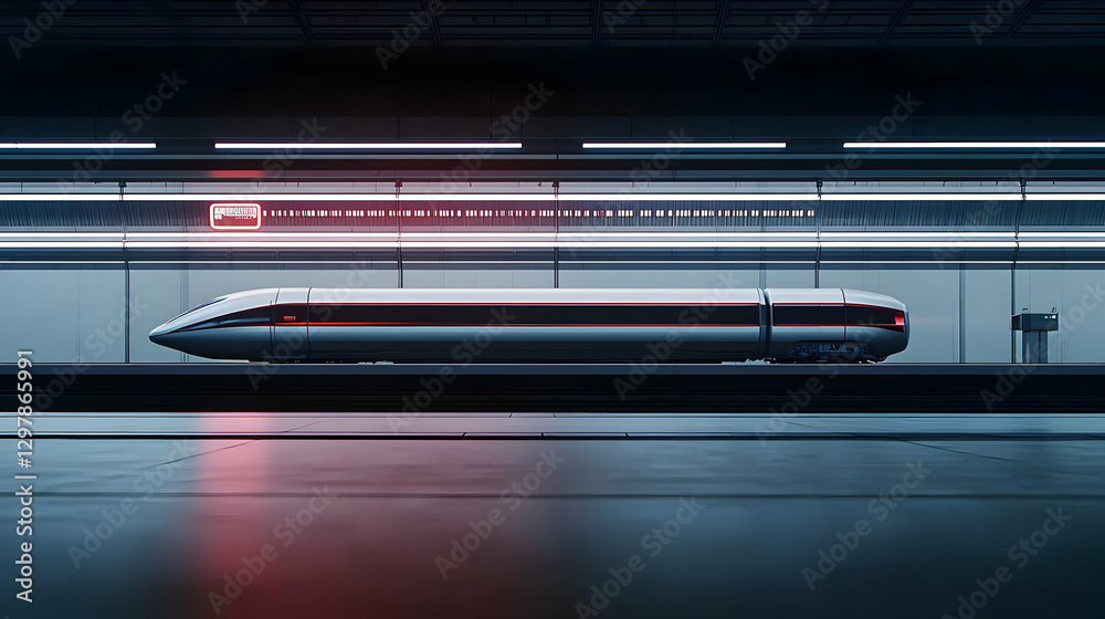 Digital Pixelated High Speed Train in a Modern Illuminated Station Digital Pixelated High Speed Train in a Modern Illuminated Station