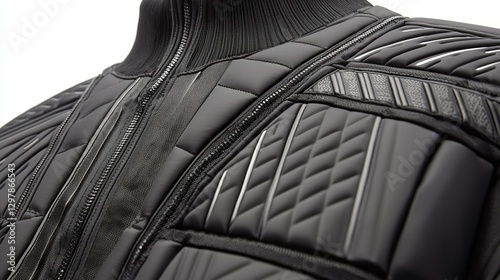 Closeup Black Jacket Detail