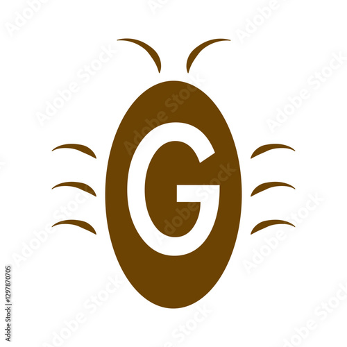 フォルメしたゴキブリのイメージイラスト、Gの文字入り