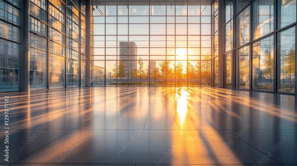sunlit modern office lobby interior sunlit modern office lobby interior