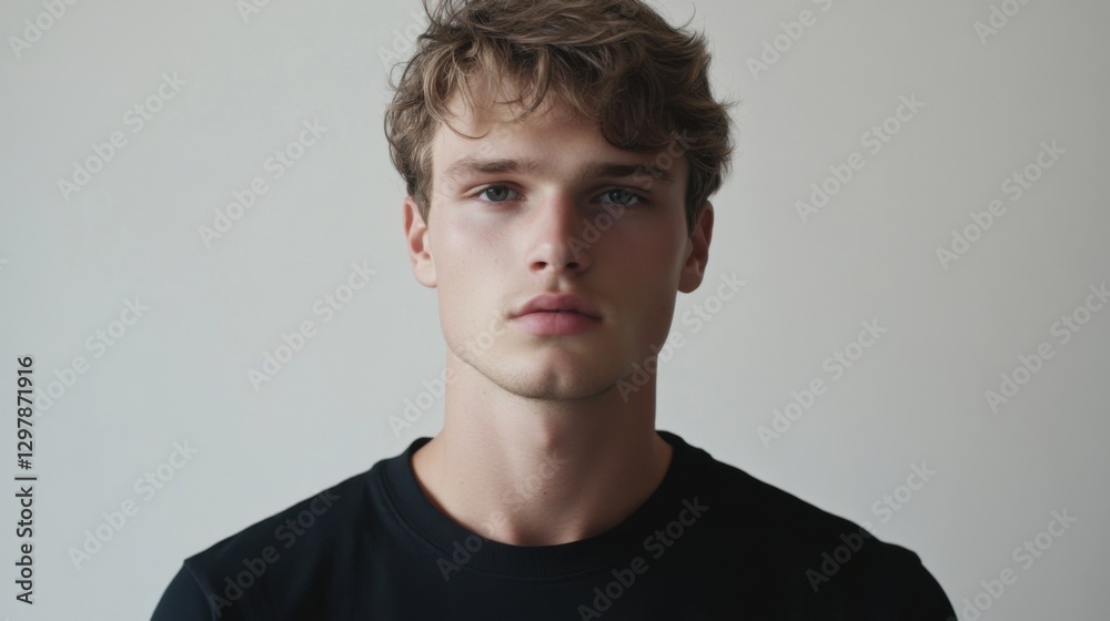 Obraz premium young man portrait handsome male model studio shot