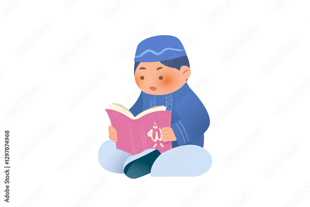 Cute Boy Using Traditional Wear | Ramadan Praying Activity Illustration | Boy Activity on Ramadan Cute Boy Using Traditional Wear | Ramadan Praying Activity Illustration | Boy Activity on Ramadan