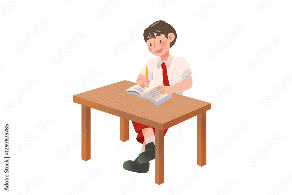 Indonesian Elementary School | Student Presenting Activity on school | character Student | Students Activity on Class | Studying Activity Illustration Indonesian Elementary School | Student Presenting Activity on school | character Student | Students Activity on Class | Studying Activity Illustration