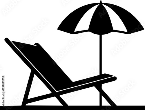 Beach chair silhouette vector Svg