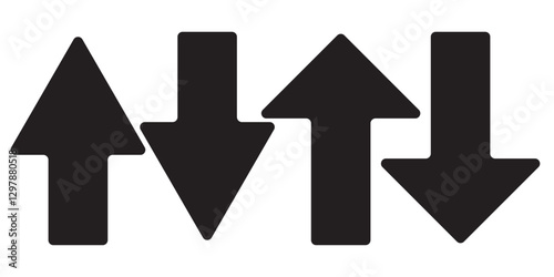 Green Up and Red Down Arrow Icons with Rounded Edges. Vector Image. Free Download Green Up and Red Down Arrow Icons with Rounded Edges. Vector Image. - GFXLoad