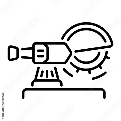 A line style icon depicting a grinding machine