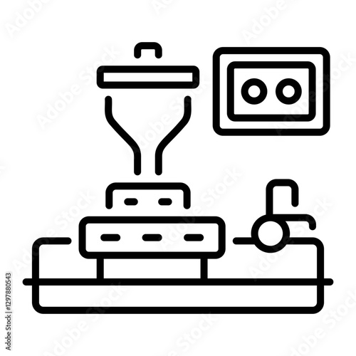 Linear vector icon of an extrusion machine 