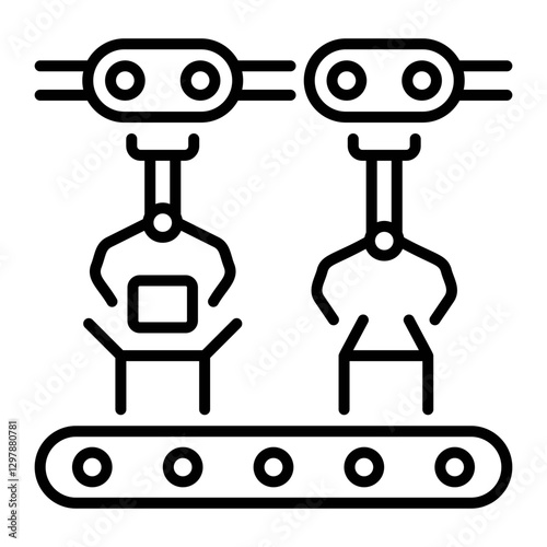 Packaging machine icon in line style
