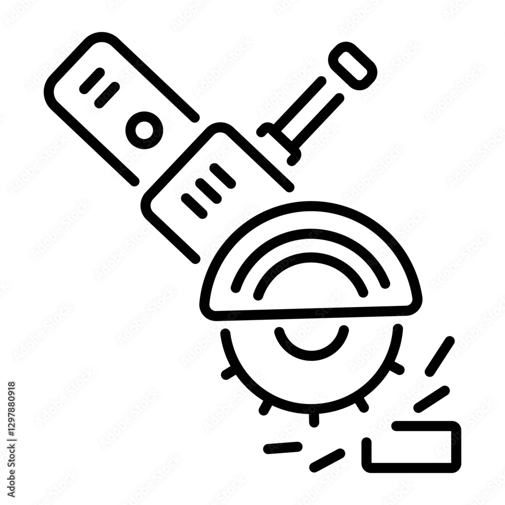 Line icon of an electric grinder machine Line icon of an electric grinder machine
