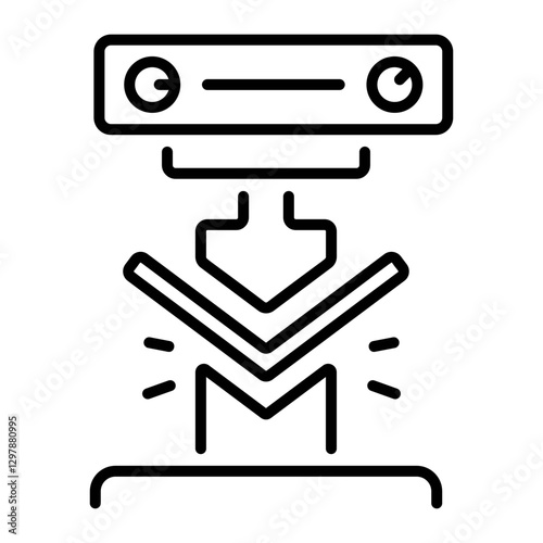 Outline icon of an bending press machine