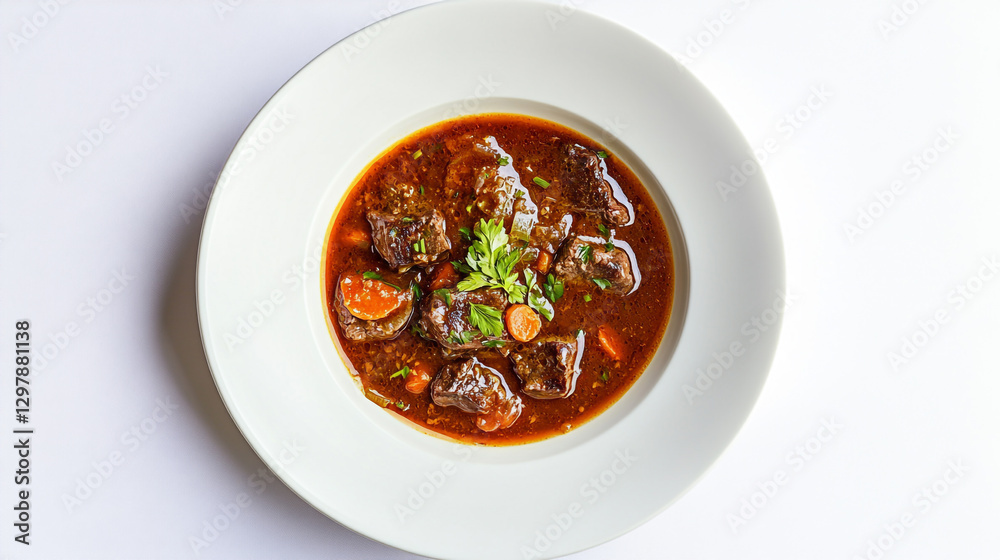 beef stew recipe with carrots and parsley in a bowl eat food dish meal warm home meat herb beef stew recipe with carrots and parsley in a bowl eat food dish meal warm home meat herb
