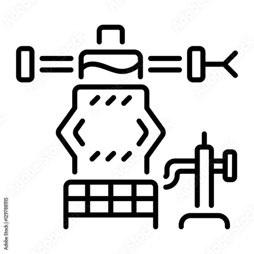Spinning machine icon in line style 