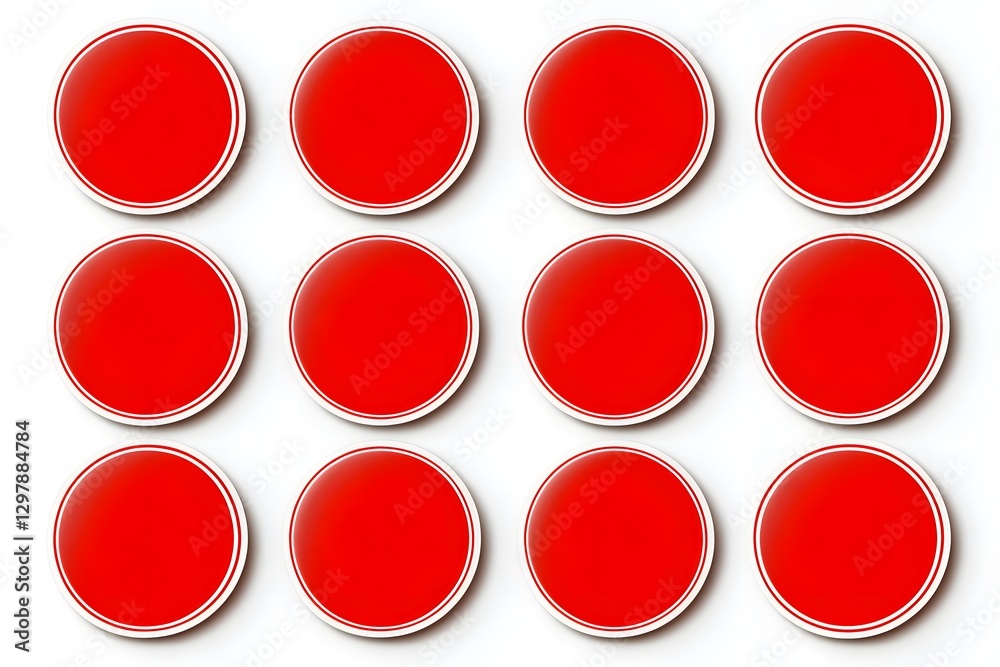 Collection set of red circle stickers isolated on white background. Collection set of red circle stickers isolated on white background.