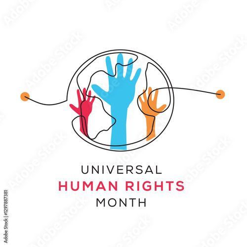Universal human rights month, Vector illustration.