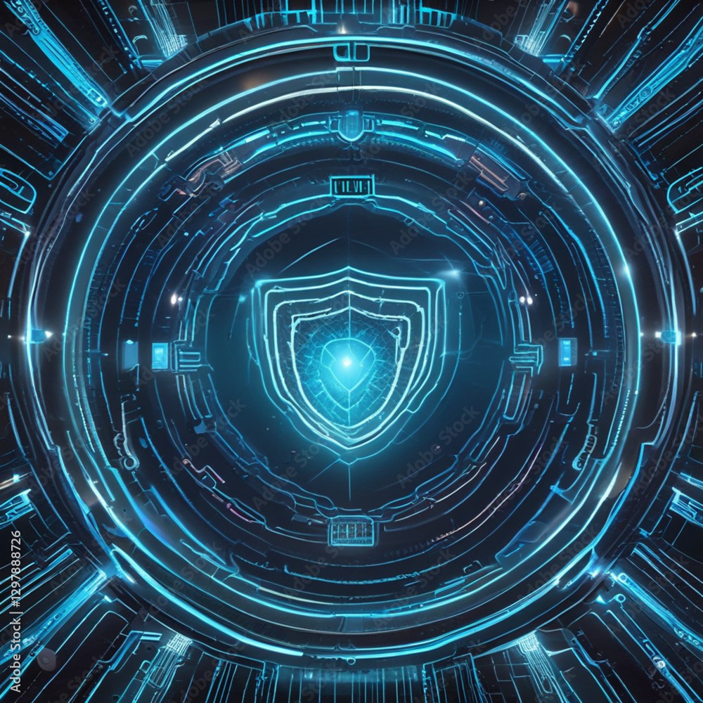 Obraz premium blue technology background