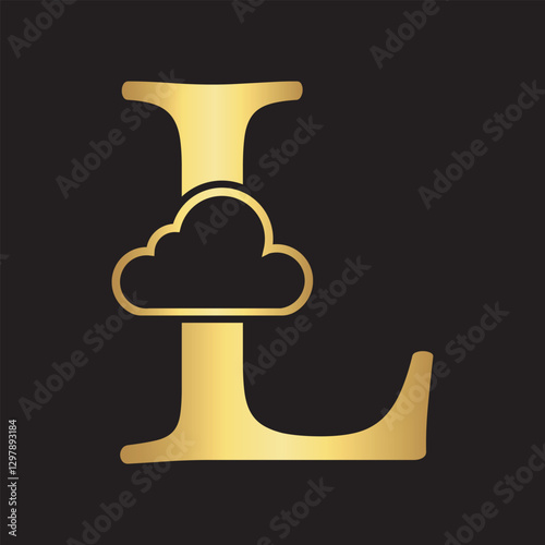 Initial Cloud Logo Combine With Letter L Vector Template