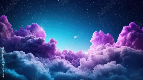 Fototapeta Naklejka Na Ścianę i Meble -  Swirling clouds of purple, blue, and pink gas, resembling a distant nebula, ideal for space themed designs.