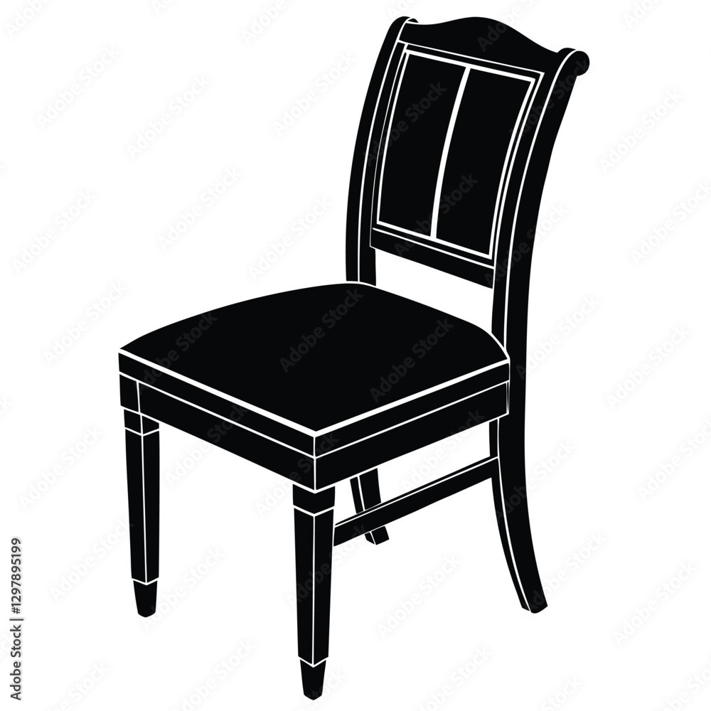 An old wooden chair isolated on a white background