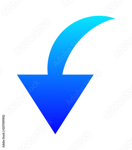 Free Download 下向き矢印　水色から青へグラデーション - GFXLoad