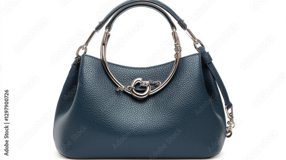 Naklejka premium Navy Blue Tote Bag Studio Shot