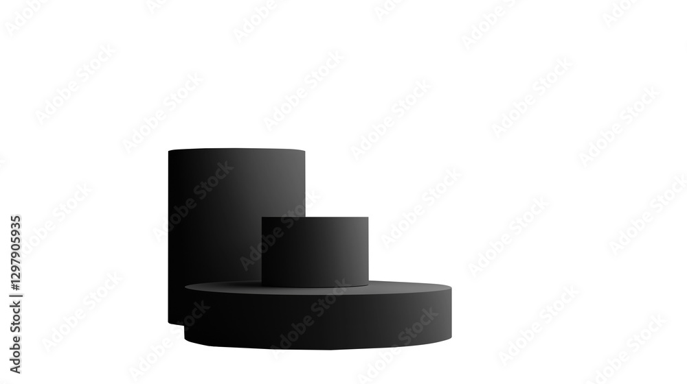 black podium 3d element for product presentation isolated on transparent white background. png black podium 3d element for product presentation isolated on transparent white background. png