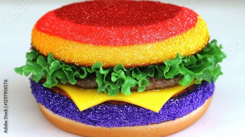 Rainbow Sprinkle Burger, Close Up photo