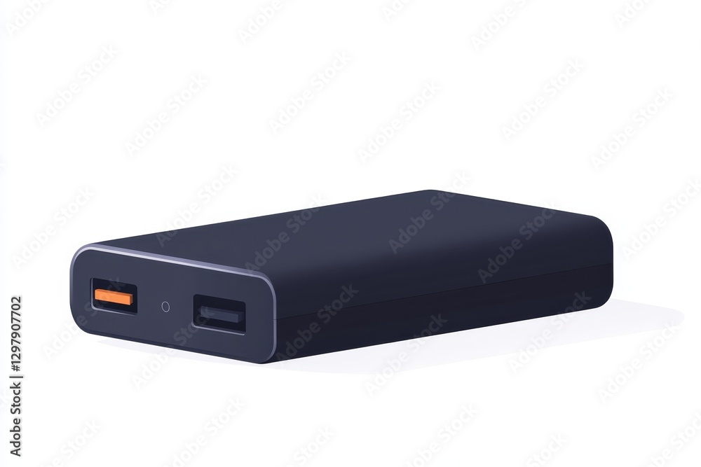 Portable power bank for charging devices in a modern minimalist setting at home or office Portable power bank for charging devices in a modern minimalist setting at home or office