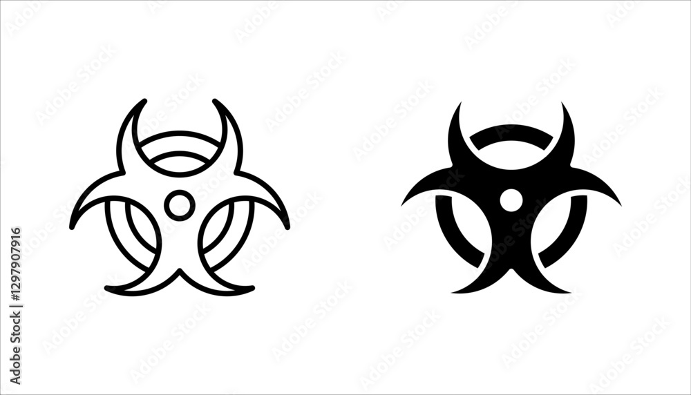 Biohazard icon set. Caution biological hazard. Warning sign, vector illustration on white background Biohazard icon set. Caution biological hazard. Warning sign, vector illustration on white background