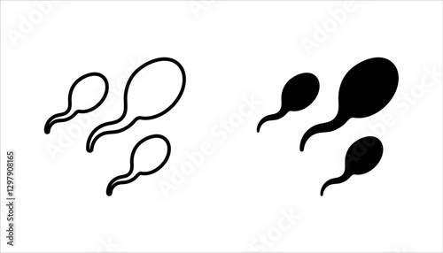 Sperm cells icon set, Pregnancy, obstetrics, gynecology line icon. Medicine symbol, vector illustration on white background