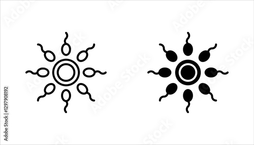 Sperm cells icon set, Pregnancy, obstetrics, gynecology line icon. Medicine symbol, vector illustration on white background