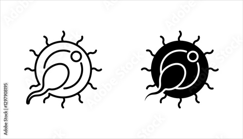 Sperm cells icon set, Pregnancy, obstetrics, gynecology line icon. Medicine symbol, vector illustration on white background