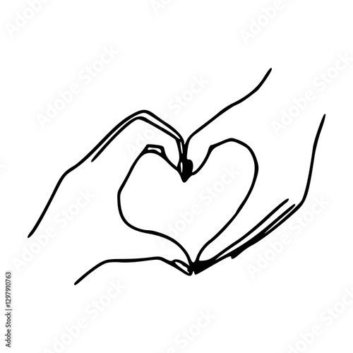 heart in hand gestures vector illustration