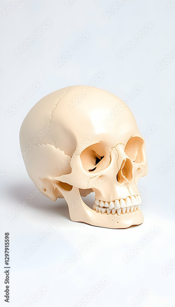 Anatomical Model Skull Against Plain Background. Possible Use Educational Anatomical Model Skull Against Plain Background. Possible Use Educational