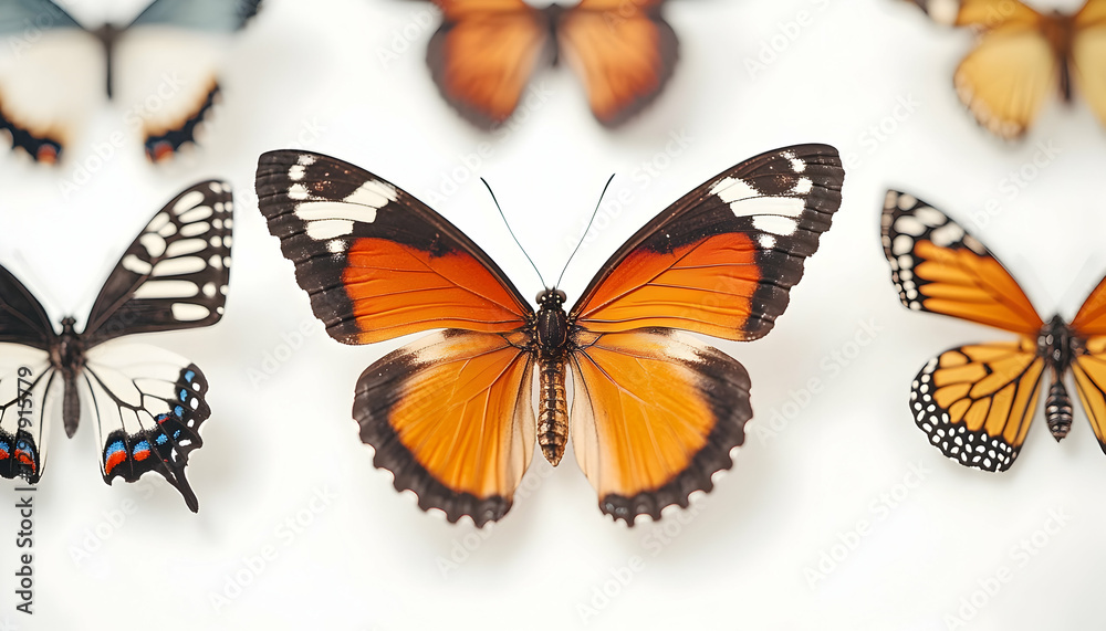 Obraz premium Assorted Butterflies Specimen Display