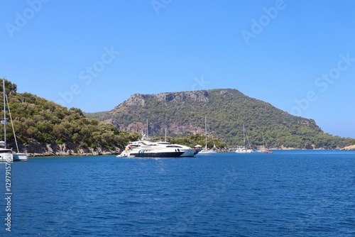 Fototapeta Naklejka Na Ścianę i Meble -  Sights of Turkey - A coastal scene at Gemiler Island (St. Nicholas Island), near Fethiye, Mugla, Turkey