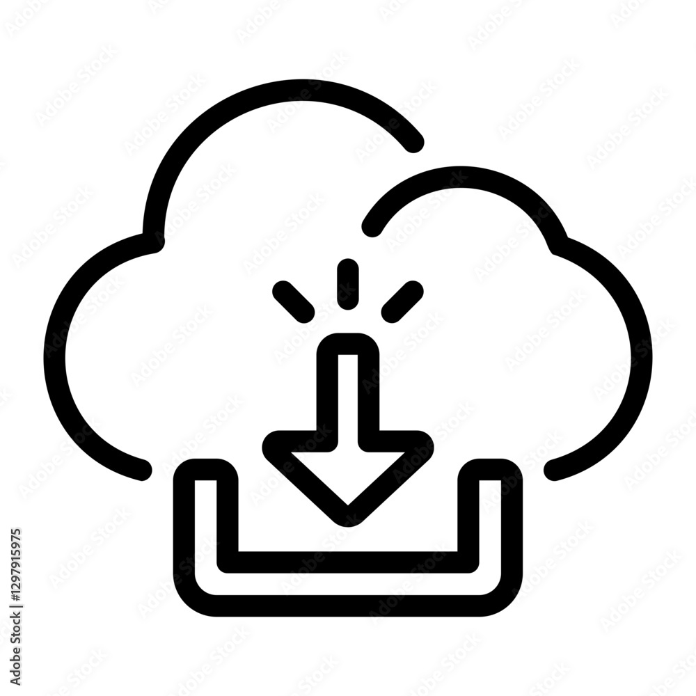 cloud download Line Icon cloud download Line Icon