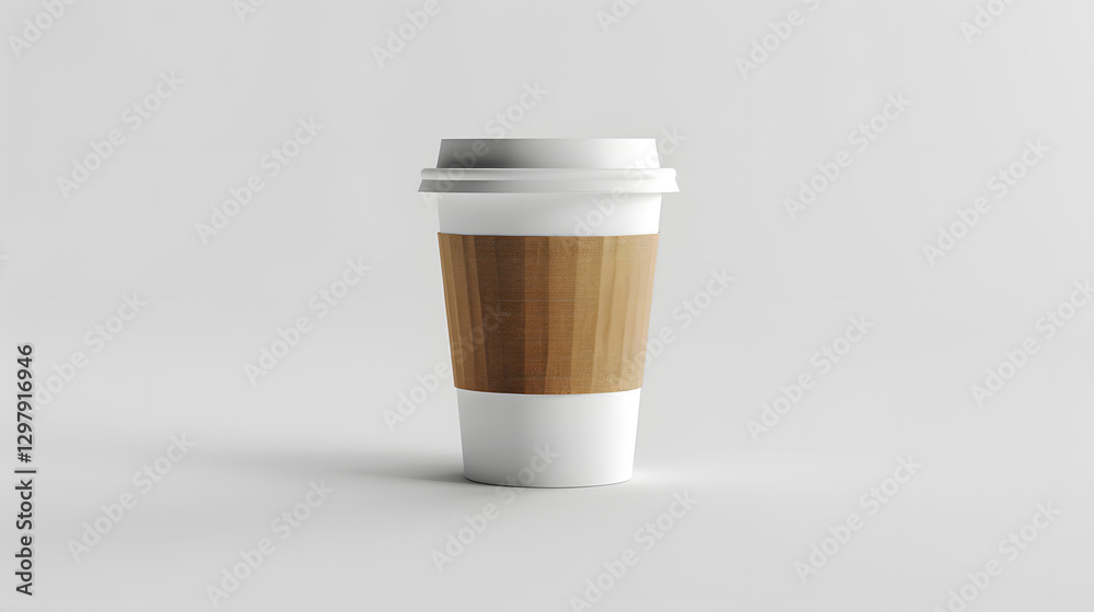 A coffee-to-go cup, paper cup with plastic lid, isolated on white background A coffee-to-go cup, paper cup with plastic lid, isolated on white background